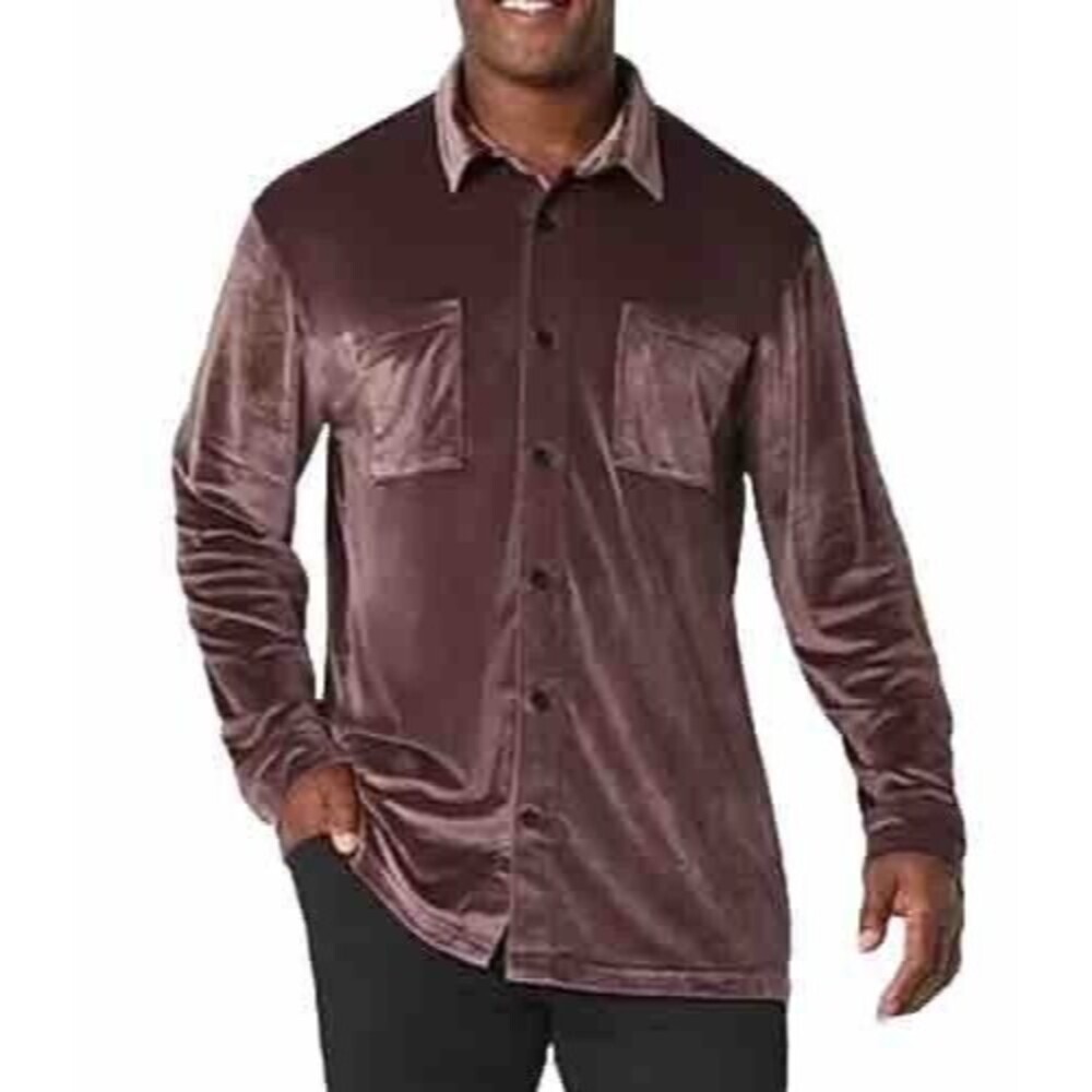 Shaquille O'Neal Men's L Tall Long Sleeve Collar Button Down Dress Shirt EUC